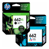 Combo Hp 662xl Negro Cz105al + Hp 662 Tricolor Cz104al Pack