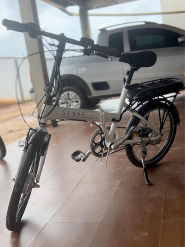 Bicicleta Elétrica Sense Branca Dobrável