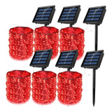 Paquete De 6 Luces Led Solares, 200 Unidades, Color Rojo