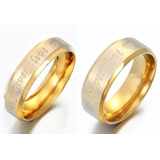 Duo Anillos Acero Inox Titanio Parejas Amor A021 Novios