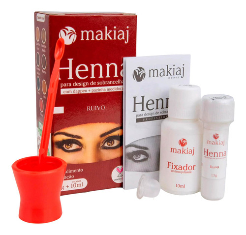 Henna Sobrancelhas Makiaj Profissional 1,5g 10ml - Cores