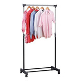 Rack De Ropa Resistente Con Ruedas Y Almacenamiento