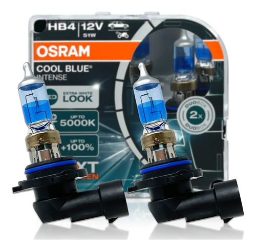 Focos Osram Coolblue Intense 9006 Hb4 + Luz Tipo Xenon 4200k