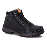 Bota Masculina Coturno Ferraroni Casual Com Zíper Lateral 