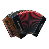 Acordeon Minuano 8 Baixos 21 Botões Gaita / Sanfona Preta