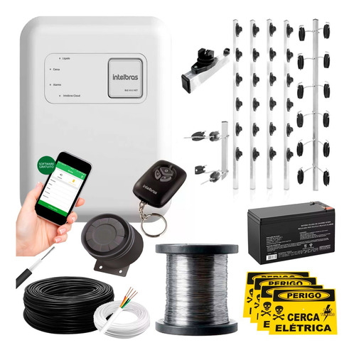 Kit Cerca Elétrica Industrial 120m Big Intelbras App  0.45