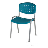 Silla  Oficina Apilable Plastica Reforzada Iglesia Reunion Color Azul Petróleo Material Del Tapizado Plastico