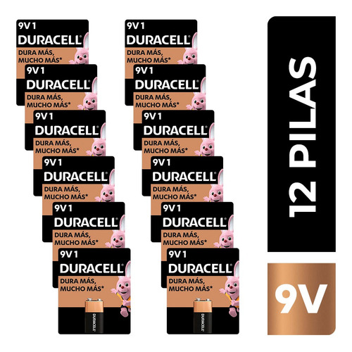 Duracell 9v Alcalinas: Paquete De 12 Pilas 9v Rendimiento