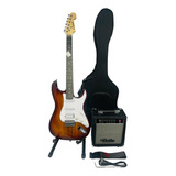 Kit Guitarra Electrica Con Amplificador Correa Cable