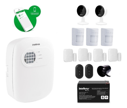 Kit Alarme Intelbras Anm 24 +3 Sensor Infra Sem Fio 2 Camera