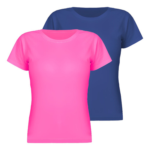 Kit 2 Blusas Camiseta Feminina Algodão Leve Escolha Cor