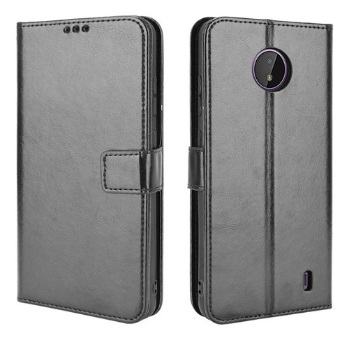 Funda Anticaída Para Nokia C10 C20 Cuero Flip Cartera -