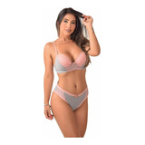 2 Conjuntos Feminino Lingerie Calcinha Conforto E Sutiã Bojo