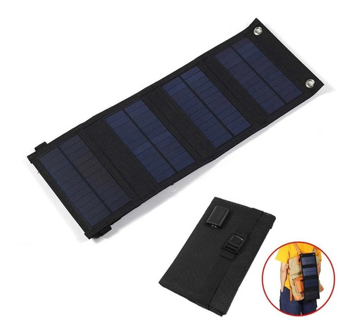 Panel Solar Plegable Portatil Cargador Aire Libre Emergenci