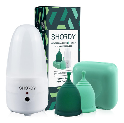 Shordy Juego De 2 Vasos Menstruales Y Esterilizador De Vapor