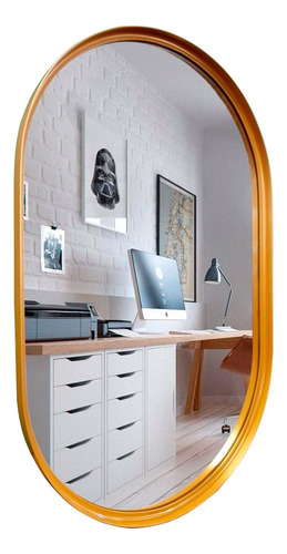 Espelho Oval Corpo Em Metal 100x50 Quarto Sala Exclusivo