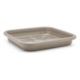 15 Prato Base Quadrado Vaso De Planta 31cm Plastico Bege