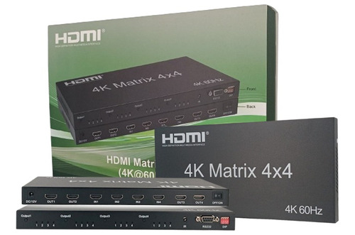 Hdmi Matrix 4 X 4 Portas Splitter Switcher 2.0 3d