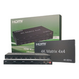 Hdmi Matrix 4 X 4 Portas Splitter Switcher 2.0 3d