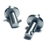 Set De 2 Perchas Para Baño Fv Metal Plateado Mate