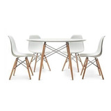 Mesa Comedor Eames Blanco 120cm + 4 Sillas Excelente Precio!