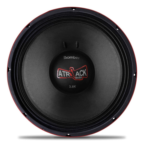 Woofer Bomber 15pol Atrack Bass 3.8k 1900w 4ohms Vermelho 