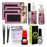 Kit Alongamento De Cílios + Cola Elite 5ml + Pinça + Brinde