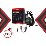 Audifonos Diadema Led Gamer Ps4 Xbox 3.5mm Adg09 Pc Laptop Color Negro Color De La Luz Rgb