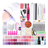 Kit Completo X60 Esmaltes Deco Uñas Nail Art Cabina Torno