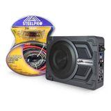 Subwoofer Amplificado 10' Axel By Steelpro + Kit De Cables 