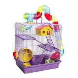 Gaiola De Hamster Com Casa Grande Completa 3 Andares Tubo