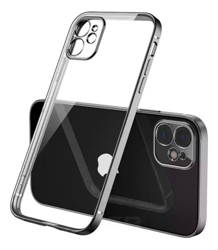 Capa Lux Cor Metálica Para iPhone XR Xs 11 12 13 Pro Max