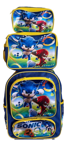 Kit Mochila Escolar Primaria 3pz Varios Personajes De Carga