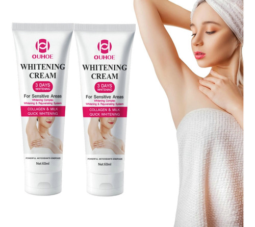 2×crema Blanqueadora Corporal Instantánea Áreas Intimas C