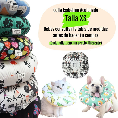 Collar Isabelino Recuperación Perro Almohada Acolchado Xs 