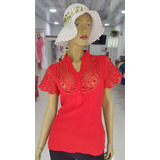 Blusa Oliva Roja Bordados Cartago Edis