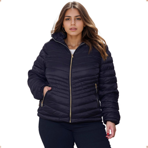 Casaco Puffer Plus Size Feminino Gominho Nylon Reforçad