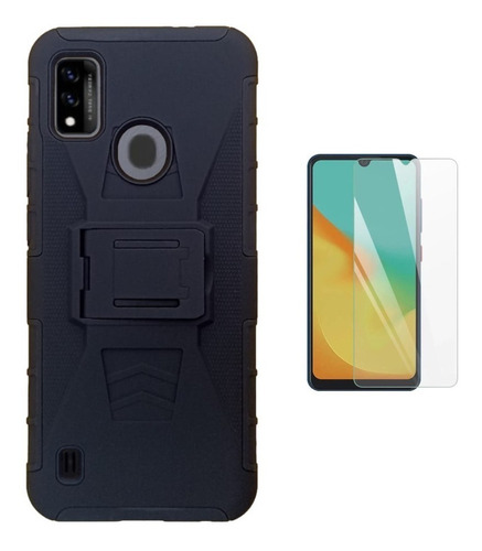 Mica + Funda Uso Rudo + Clip Para Zte Blade A51