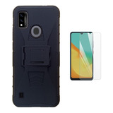 Mica + Funda Uso Rudo + Clip Para Zte Blade A51