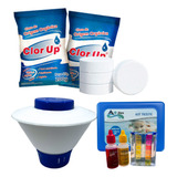 Kit Pastilha De Cloro Com Kit Teste Ph E Clorador Flutuante