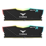 Teamgroup T-force Delta Rgb Ddr4 32 Gb (2 X 16 Gb) 3200 Mhz (pc4-25600) Cl16 Módulo De Memoria Ram Tf3d432g3200hc16fdc01, Color Negro