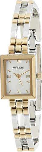 Anne Klein Reloj Diseñador Mano Mujer Cuarzo 104899svtt Ev Color De La Correa Plata / Silver Color Del Bisel Oro / Gold Color Del Fondo Blanco / White