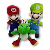 Mario Bros, Luigi Y Yoshi Peluches 50cm En Combo Set Premium