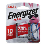 4 Piezas Aaa Energizer Max E92 Cilíndrica No Recargables