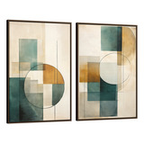 Quadros Decorativos Abstratos Sala Moderno Boho Tela Canvas Cor Da Armação Marrom-escuro