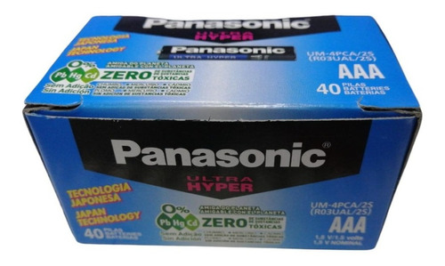 Pilas Panasonic Aaa Super Hyper De Carbon Zinc R03 40 Unidad