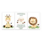 Quadro Bebe Leão Girafa Safari Ovelha Quarto De Bebe