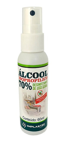 Álcool Isopropílico Implastec 70% 60ml Spray