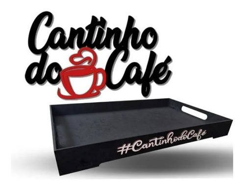 Kit Bandeja E Painel Decorativo Cantinho Do Café Luxo Em Mdf