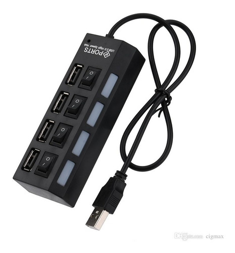 Hub Usb 4 Puertos Multiplicador Zapatilla Adaptador Noga Pc